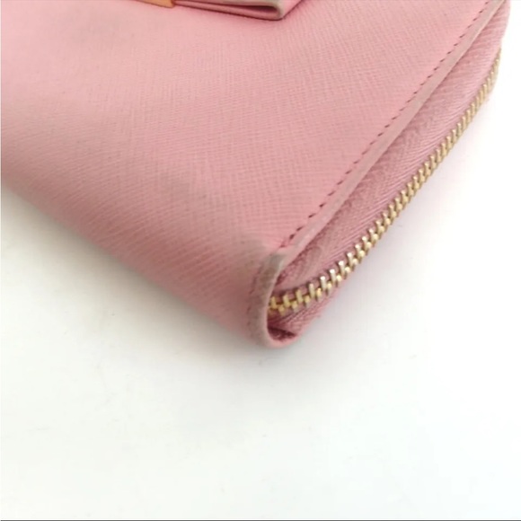 Authentic PRADA Ribbon Pink Leather Wallet - Picture 6 of 12